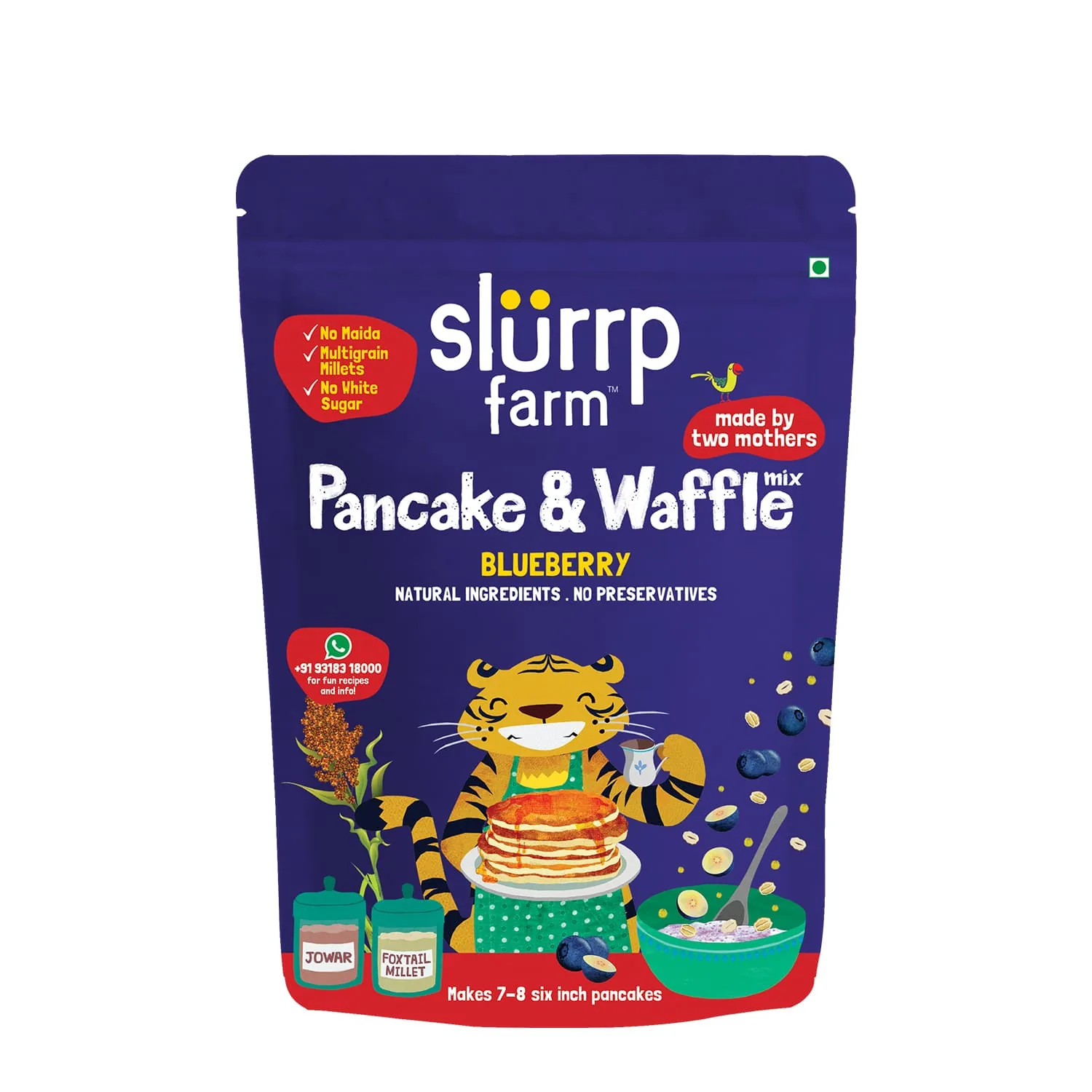 Slurrp Farm product visual for Fluffy millet pancakes with Slurrp Farm Millet Pancake Mix
