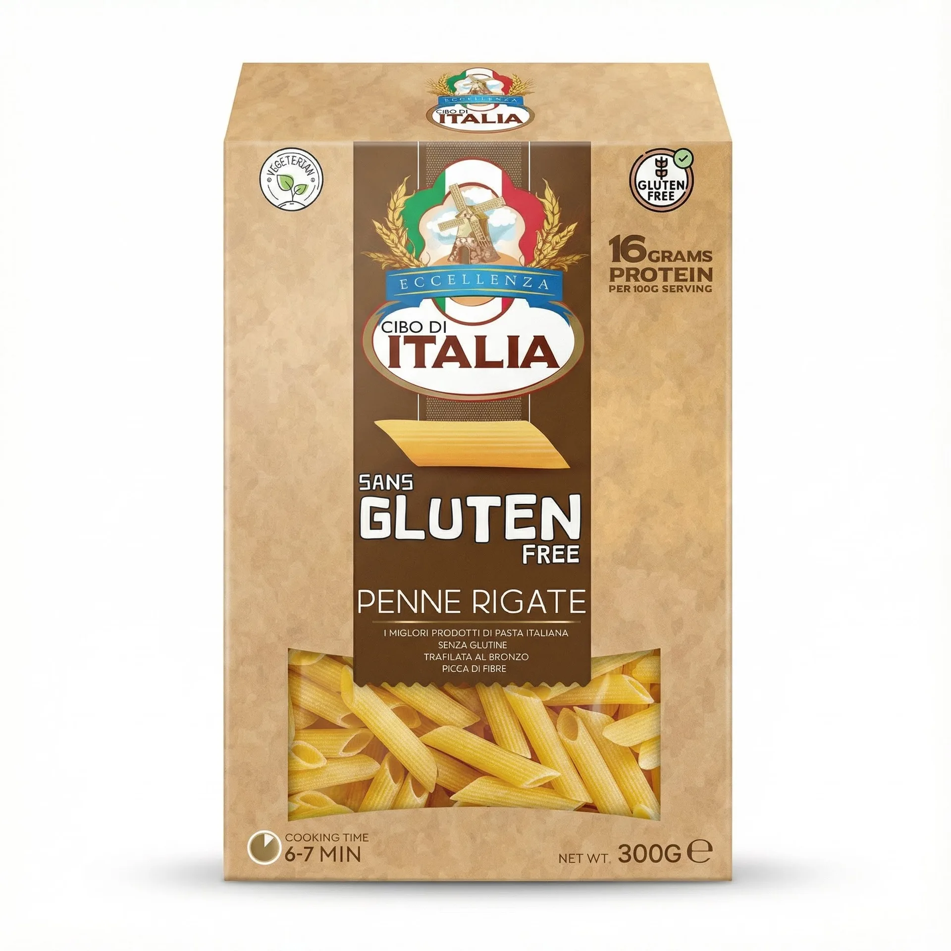Cibo di Italia product visual for Pasta in Spicy Tomato Sauce with Cibo di Italian gluten free pasta