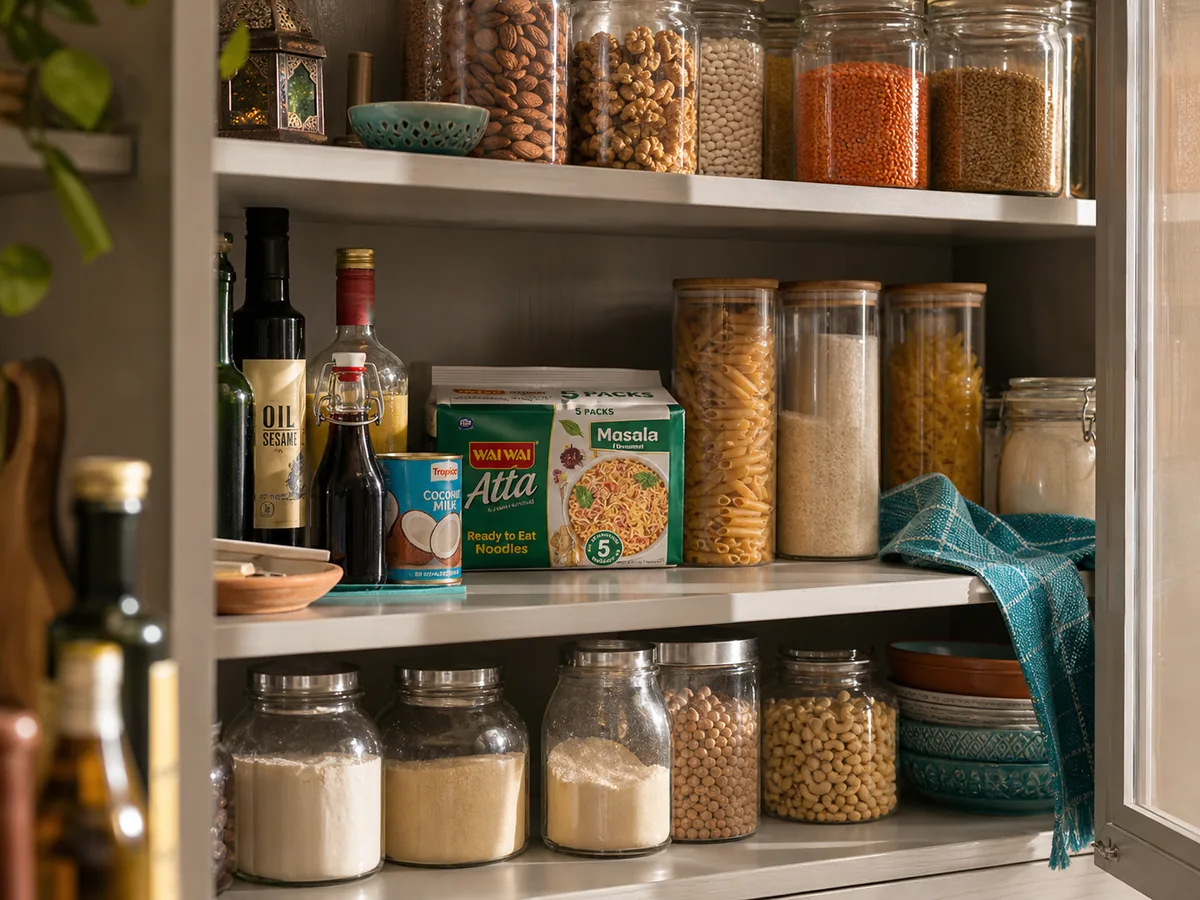 CDATA[Why one UAE kitchen now cooks the whole world
Walk a single aisle at a Lulu in Al Barsha or a Carrefour in Dalma Mall and you pass a Filipino mother reaching for soy sauce, a Keralan family loading sacks of matta rice, a Syrian shopper weighing freekeh, and an Emirati grandmother choosing dried limes for machboos. They share the trolley queue, the parking lot, the same checkout. The Emirates has always been a crossroads, but the kitchen is where that mixing becomes dinner. Roughly nine in ten residents come from somewhere else, and each carried a pantry in their memory before they ever found one on a shelf here.
What changed by 2026 is that those pantries stopped staying separate. The home cook who keeps Lebanese tahini next to Korean gochujang and a tin of Hyderabadi garam masala is not unusual anymore; she is the norm in a Sharjah flat or an Abu Dhabi villa. A Tuesday might be dal and rice, Wednesday a tray of roasted vegetables with za'atar, Thursday a fast stir-fry before the weekend. One fridge, three continents, no fuss. The practical question stops being "where do I find this" and becomes "how do I stock one cupboard that feeds all of it."
That everyday reach is the quiet work of distribution. Authentic staples only land in the baqala down your street because someone moves them from a producer in Beirut, Bangkok or Bikaner into a Gulf warehouse and out to thousands of shops. Bagason sits in that gap, connecting global brands to the shelves Gulf shoppers actually use, so the sumac is real sumac and the basmati is aged the way it should be. Good ingredients, reliably present, are what turn ambition into a weeknight habit.
The shared backbone: ingredients that cross every cuisine
Before the spices and the sauces, every world cuisine rests on a short list of building blocks that behave the same way no matter the flag on the recipe. Learn the backbone and you stop cooking by recipe and start cooking by logic.
Aromatics every culture leans on
Garlic, ginger, onion and chilli are the common base across almost everything worth eating. A South Asian tarka starts with onion softened in fat, then garlic and ginger; a Levantine pot often opens with onion and garlic gently sweated; an East Asian stir-fry fires garlic, ginger and chilli in hot oil for fifteen seconds before anything else goes in. Same four players, different timing and heat. Keep a bulb of garlic, a knob of ginger, a bag of onions and a handful of green chillies on hand and you have started three quarters of the world's dinners. In the Gulf, store ginger in the fridge wrapped loosely and it holds far better than it does at room temperature.
Fats and acids that travel
Fat carries flavour; acid wakes it up. Keep one neutral oil for high heat (sunflower or a light blend) and one finishing oil with character (a good olive oil for the Levant, toasted sesame for East Asia, ghee for South Asian richness). Then learn your acids, because they are what make a dish read as a place. Lime brightens a Thai salad and a Mexican bowl; tamarind sours a sambar or a pad thai; sumac lends a tart, almost lemony edge to fattoush and grilled meats; rice vinegar rounds out a stir-fry sauce. Buy small bottles of the ones you use less, because acids fade once opened.
The umami layer
Salt is the base, but the deep, savoury hum that makes food crave-able comes from a fermented layer. Fish sauce and soy do it for East Asia; salt-cured anchovy or a long-simmered tomato does it quietly in the Mediterranean; dried limes (loomi) lend a sour-savoury depth to Gulf and Iraqi stews that nothing else replaces. These are switches more than ingredients. A teaspoon of fish sauce in a tomato sauce, a crushed dried lime in a lentil pot, a spoon of miso in a marinade, and the dish gains a backbone you can taste but not name.
Spices: the single rack that swings three ways
You do not need fifty jars. You need a dozen good ones, fresh, and the technique to wake them up. A well-chosen spice rack is the most efficient square foot in any multicultural kitchen, because the same jar pulls double and triple duty across regions.
Build the core 12
Start with cumin, coriander, turmeric, cardamom, cinnamon and black pepper, the spine of South Asian and much Arab cooking. Add paprika for warmth and colour, sumac and za'atar for the Levant, star anise and white pepper for East Asian depth, and a good dried chilli (Kashmiri for colour without fierce heat). That is twelve jars, and between them they unlock dal, biryani, baharat-spiced rice, shawarma seasoning, fattoush, a Chinese braise and a Thai-leaning broth. Cumin alone bridges a Mexican bean pot, an Indian aloo and a Lebanese kofta. Buy the core 12 well and you rarely hit a recipe you cannot start.
![Organised UAE home pantry with airtight labelled jars of spices, flours and bottled sauces
