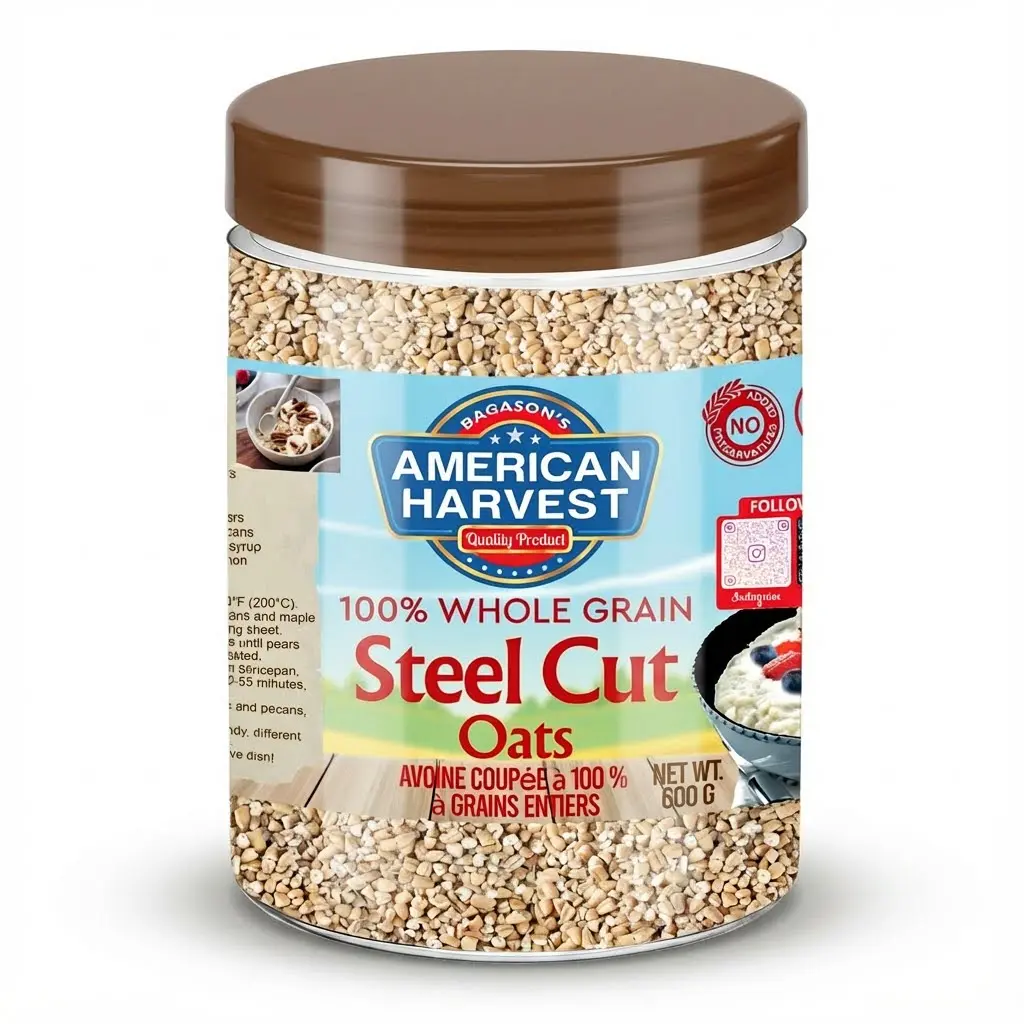 AH Steel Cut Oats (24x600g) Jar — buy American Harvest in UAE wholesale and retail