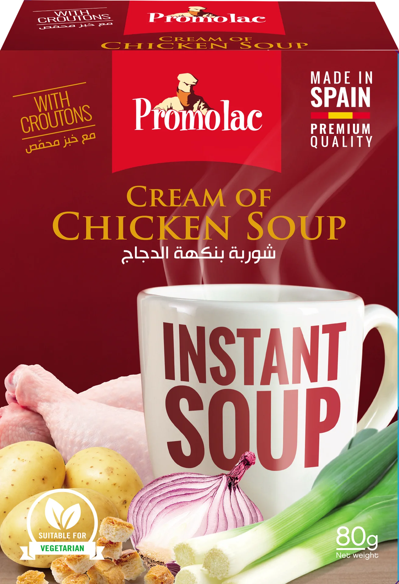 PROMOLAC Instant Chicken Cream Soup 80g + FREE CUP — buy Promolac in UAE wholesale and retail