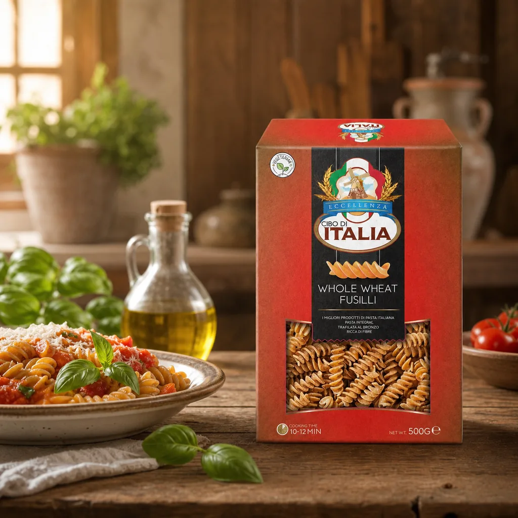 Cibo Di Italia Pasta Fusilli - Whole Wheat — Cibo di Italia stocked by Bagason Group in the UAE