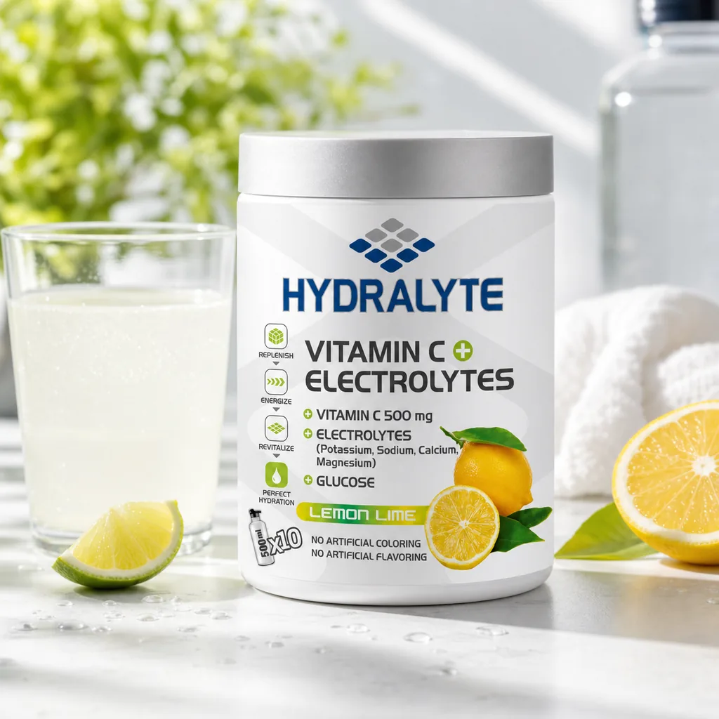Lemon-Lime Electrolytes — Hydralyte stocked by Bagason Group in the UAE