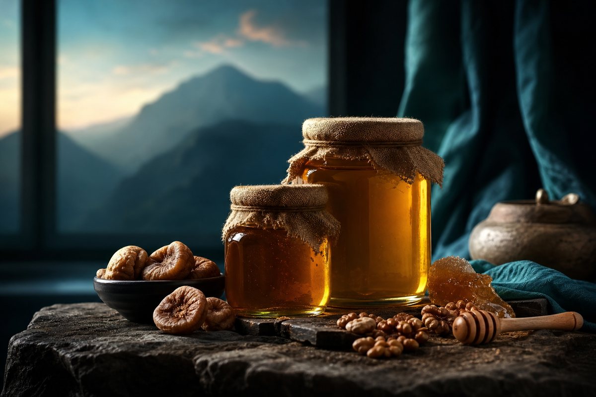 Mountain honey and dried fruit from the Northern Emirates trade
