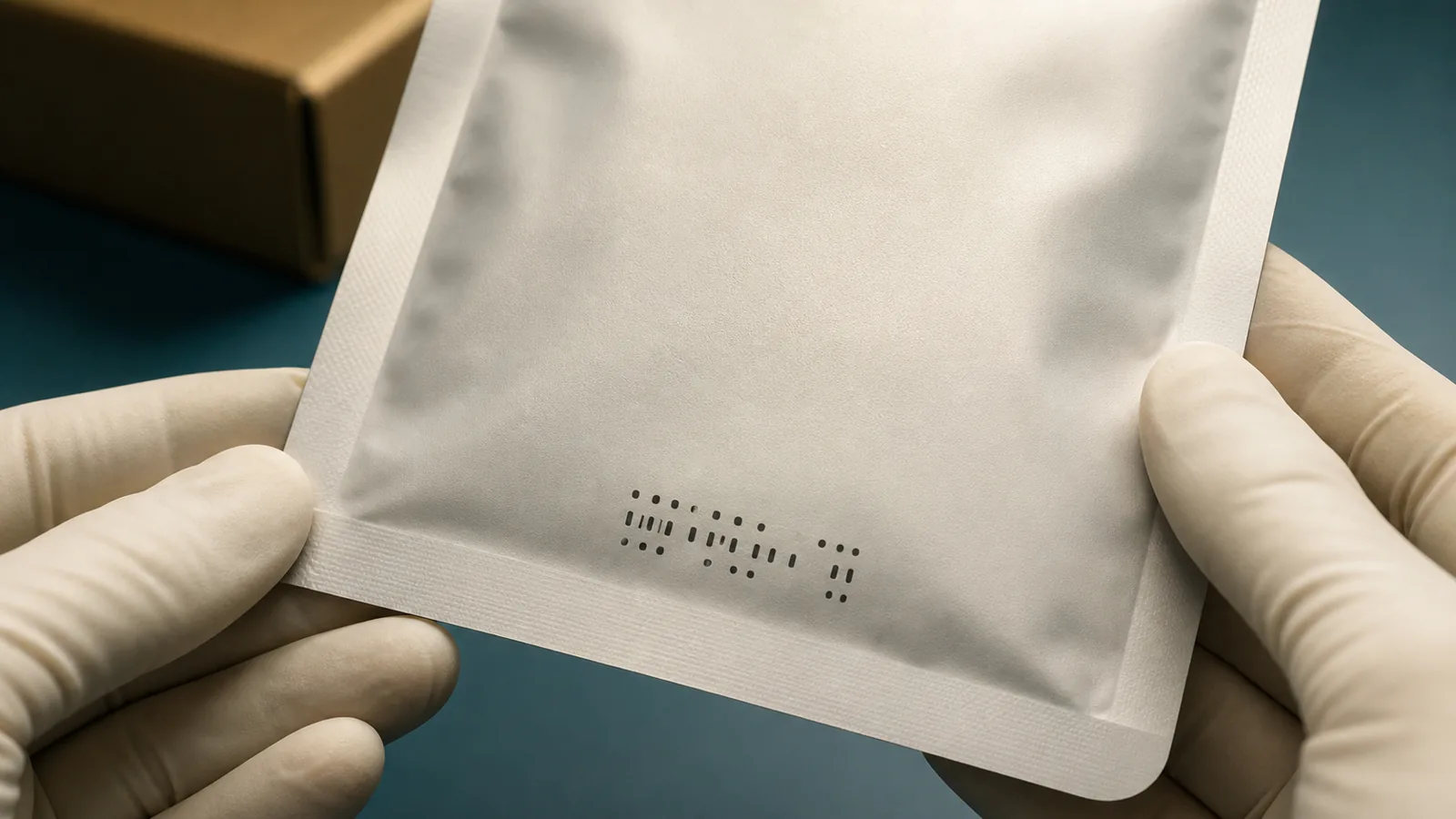 Close-up of a batch code being scanned on a warehouse carton for FMCG batch tracking