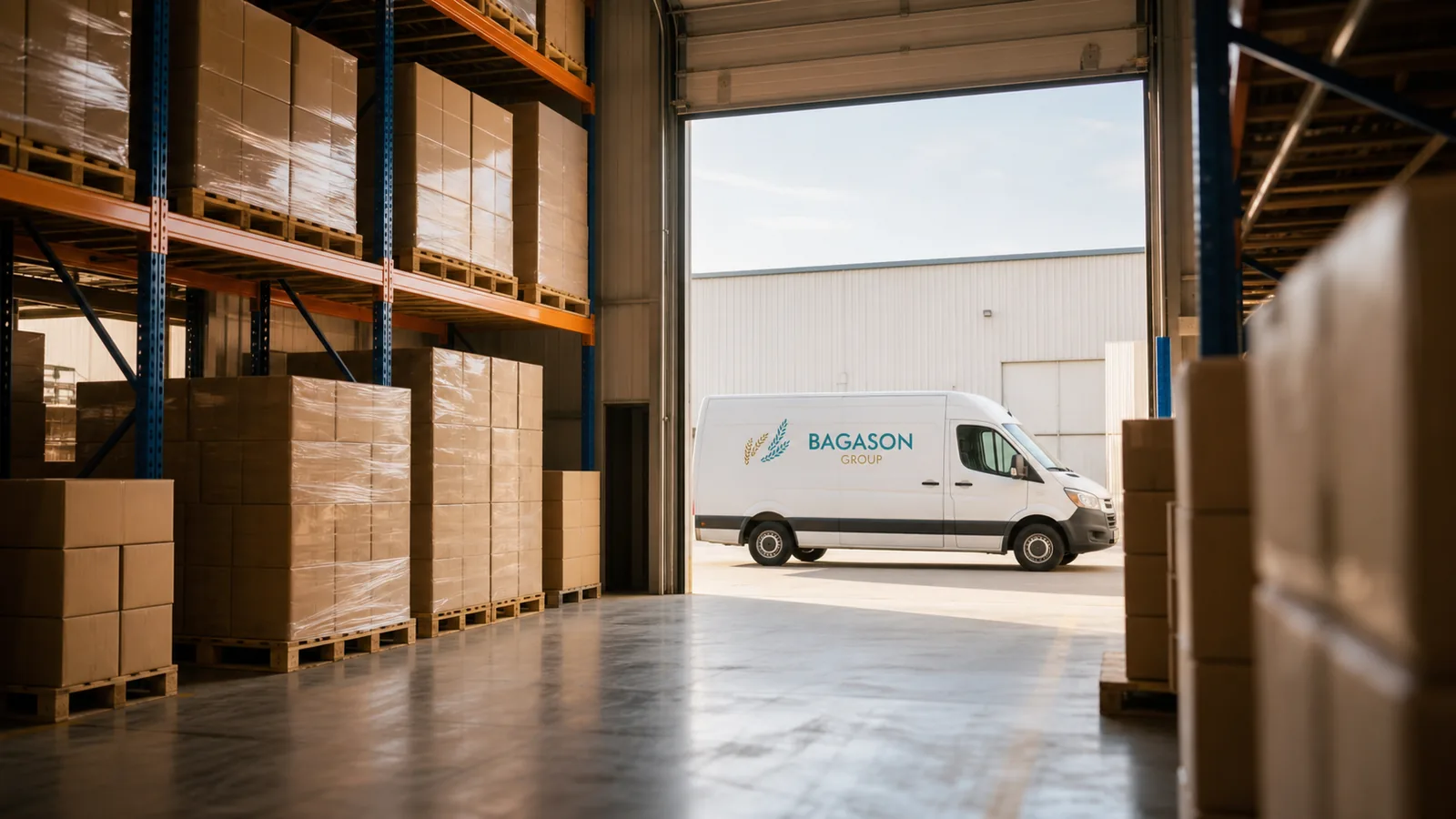 Delivery van being loaded at dawn, illustrating market coverage and van sales reach across the UAE
