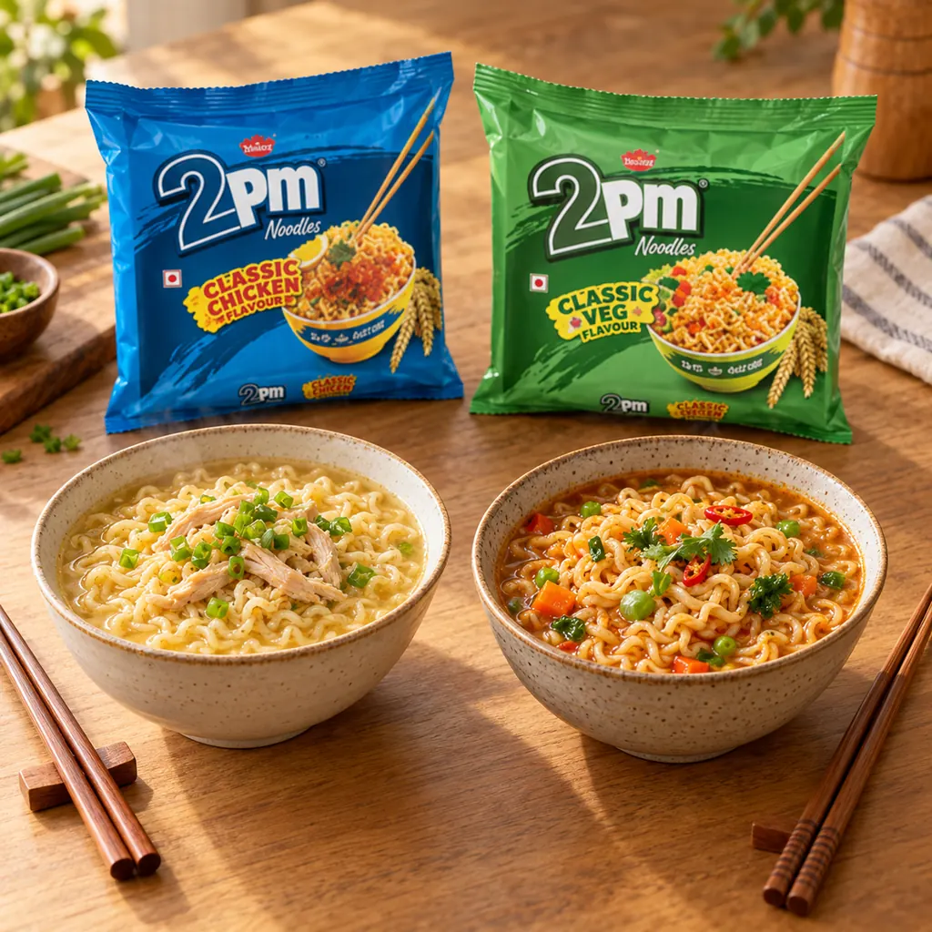 2PM Classic Chicken and Classic Veg packs behind two share bowls