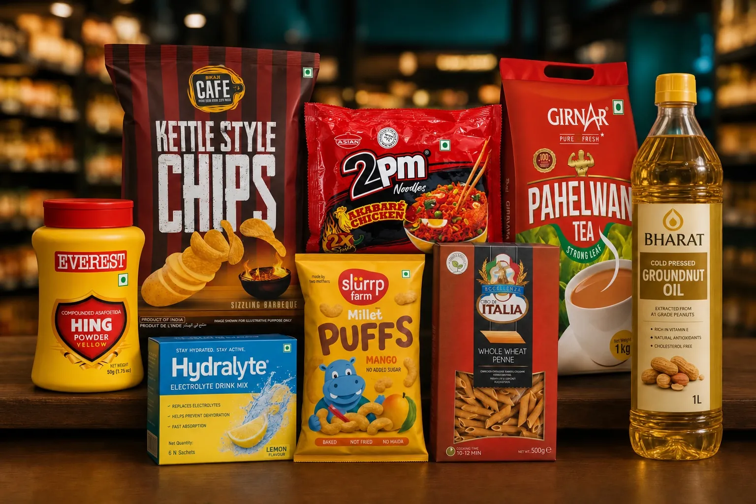 Partner brands represented by Bagason Group including Everest, Bikaji, 2PM, RumPum, Girnar, Hydralyte and Slurrp Farm