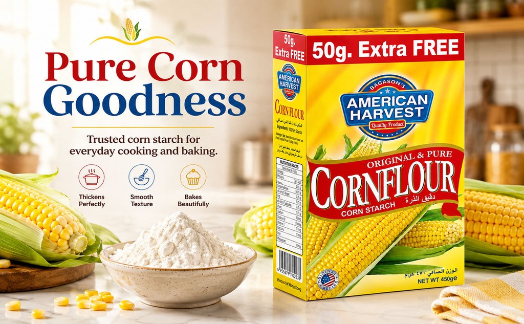 AH Cornflour 450g - Wide - Pure Corn Goodness