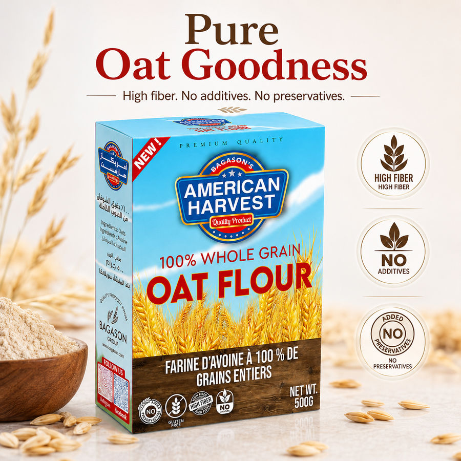 AH Oat Flour 500g - Square - Pure Oat Goodness