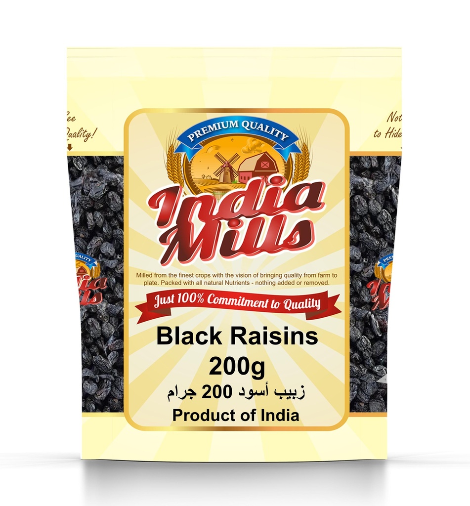 INDIA MILLS BLACK RAISINS (KISMISH) (20X200GM)