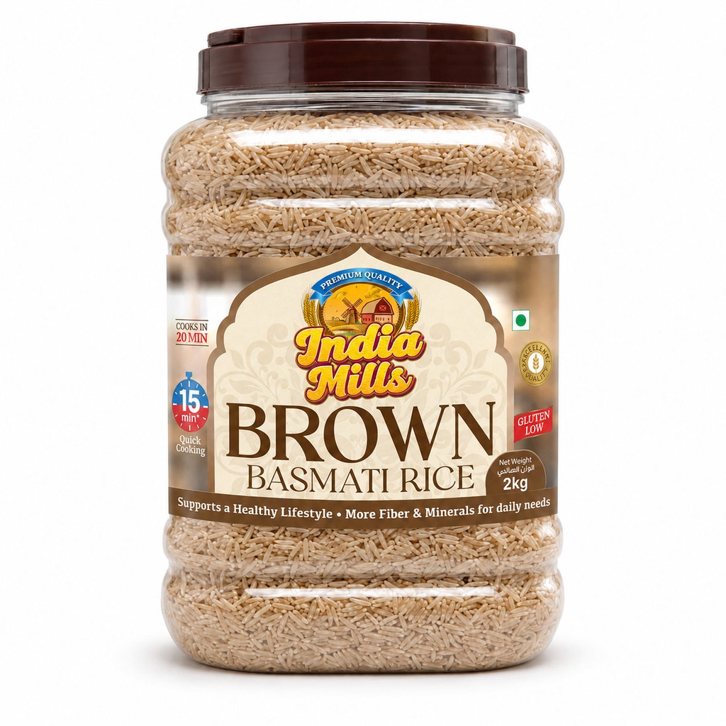 INDIA MILLS BROWN BASMATI RICE (12x2Kg)