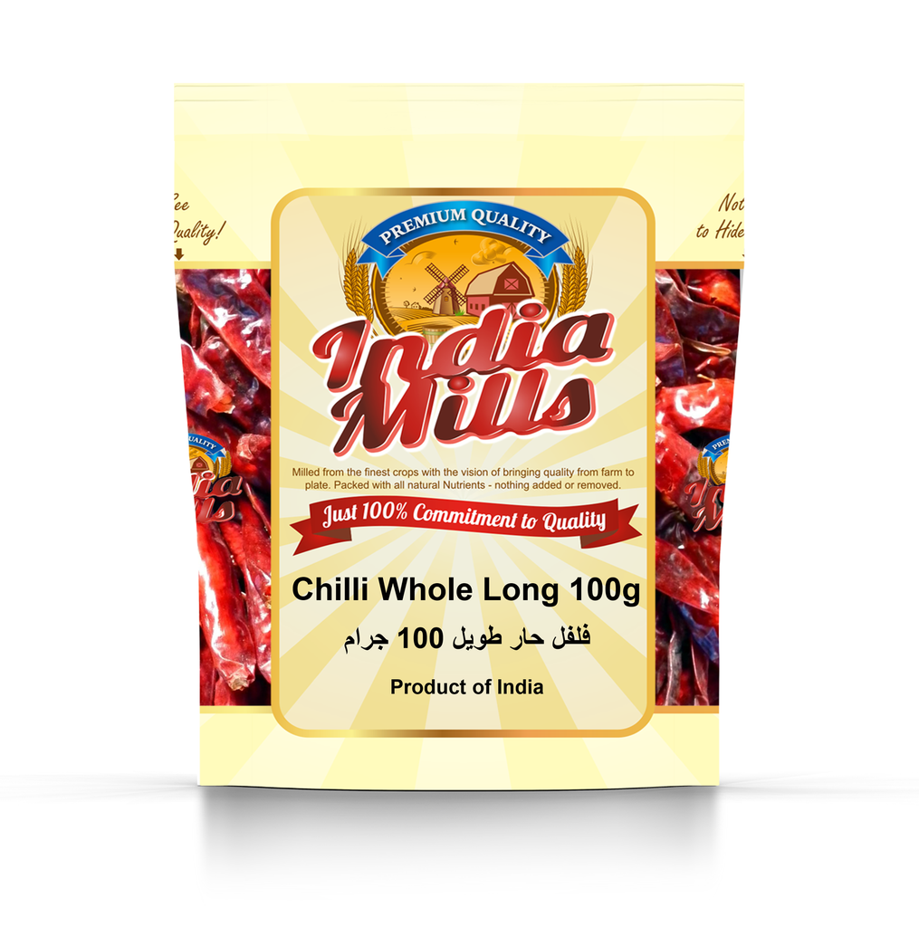 INDIA MILLS CHILLI WHOLE LONG (24X100GM)