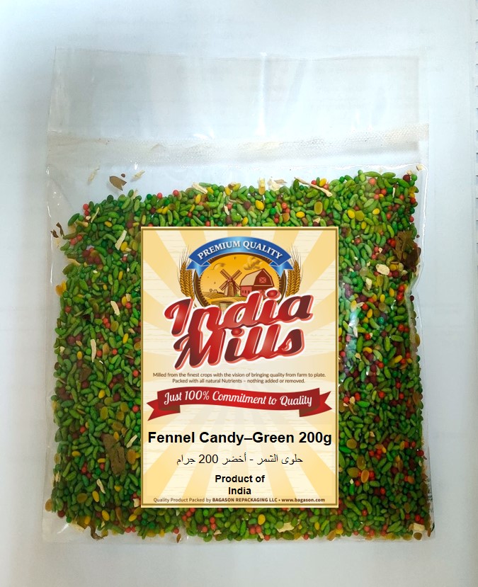 INDIA MILLS FENNEL CANDY-GREEN (24x200g)