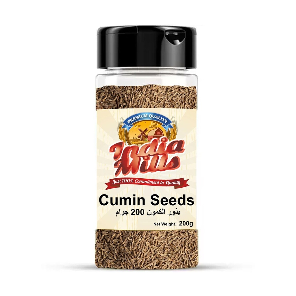 INDIA MILLS Jar CUMIN SEEDS 24x200GMS