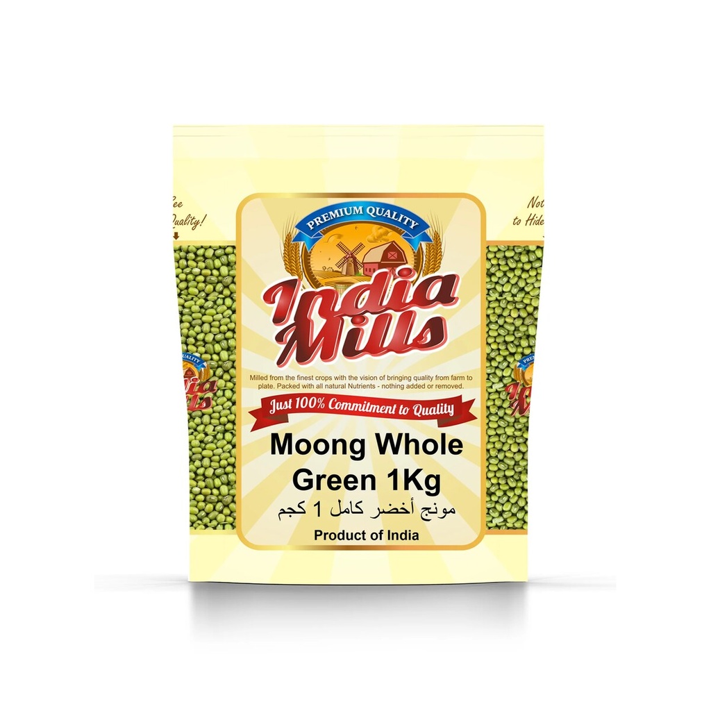 INDIA MILLS MOONG WHOLE GREEN (12X1KG)