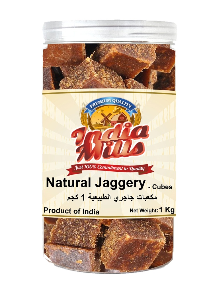 INDIA MILLS Natural Jaggery Cubes Jar 1kg