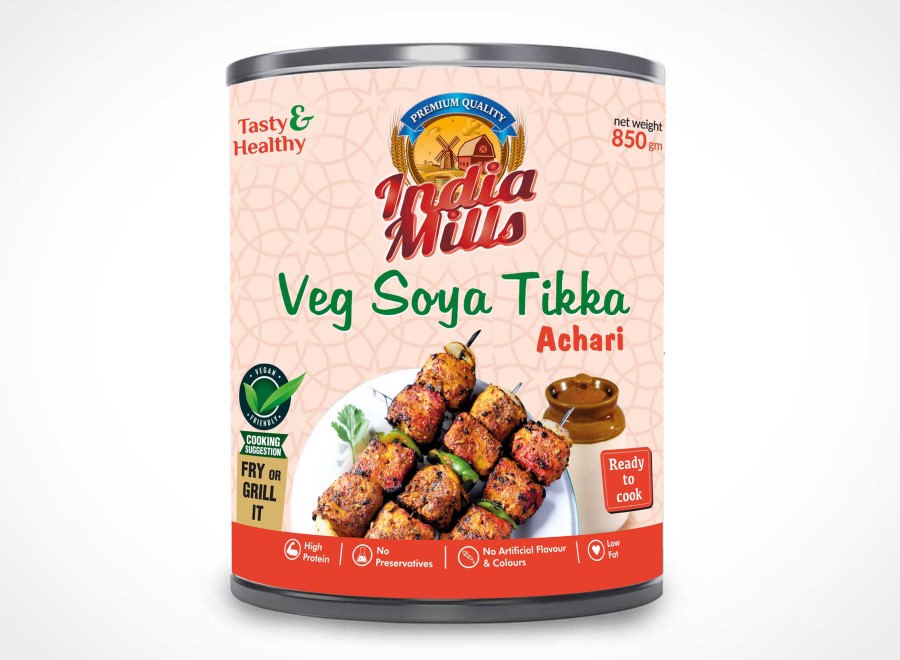 INDIA MILLS Soya Tikka Achari (12x850g)