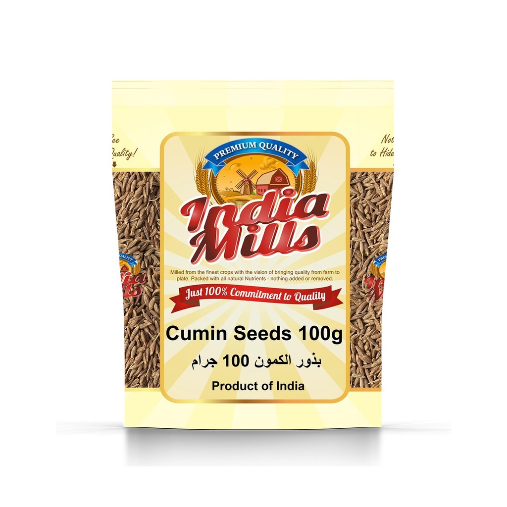 INDIA MILLS WHOLE CUMIN SEEDS (24X100GM)