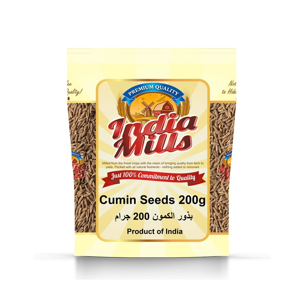 INDIA MILLS WHOLE CUMIN SEEDS (24X200GM)