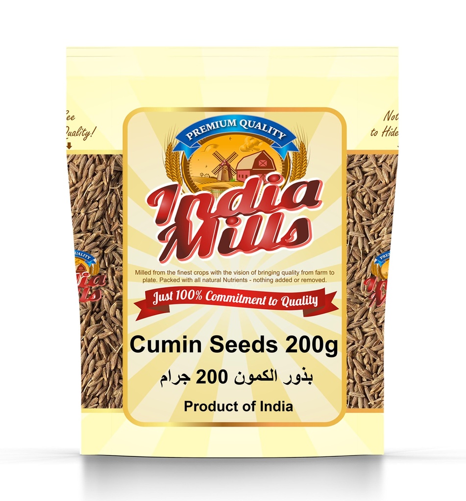 INDIA MILLS WHOLE CUMIN SEEDS (24X200GM)