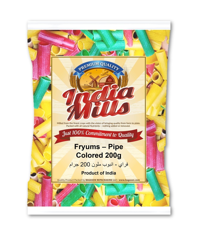 India Mills Fryums – Colored Pipe Long 200g