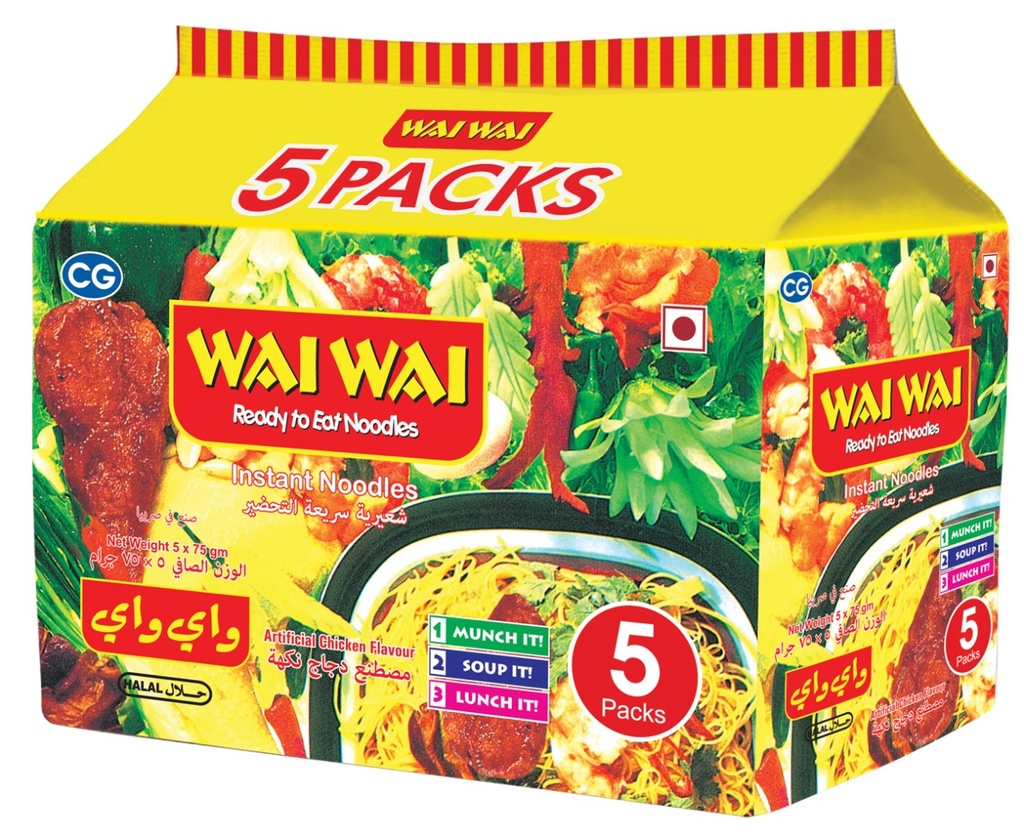 Wai Wai Chicken Flav. Noodles(12x5x75gm)