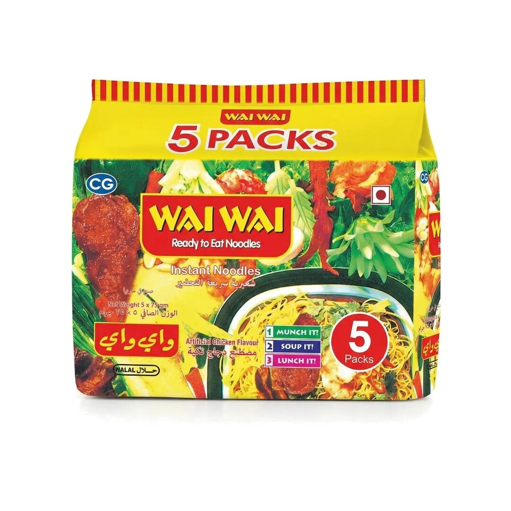 Wai Wai Chicken Flav. Noodles(12x5x75gm)