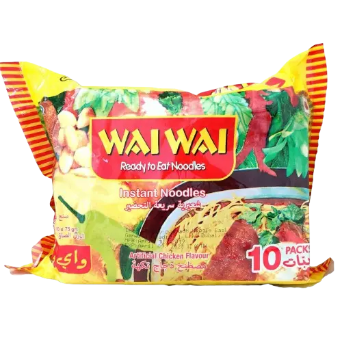Wai Wai Chicken Noodle Flavor 10Pack (6x10x75g)