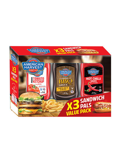 AH Original BBQ Sauce 340g + Ketchup 340g + Hot Chilli Sauce 340g Pack of 3