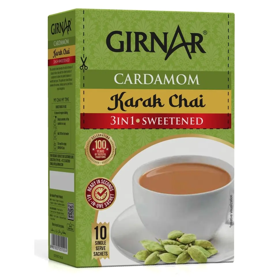 Girnar Cardamom Premix 3in1 (10 Sachets)(140gx36)