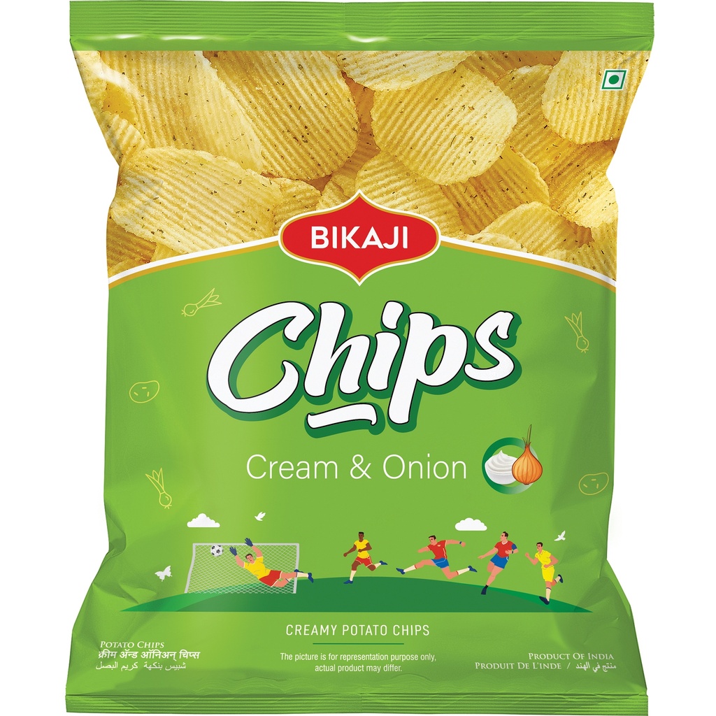 Bikaji Potato Chips Cream N Onion (12x80G)