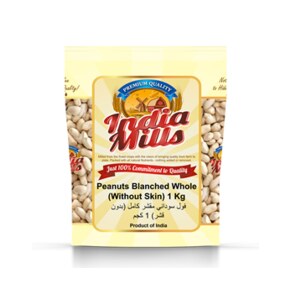 INDIA MILLS	Peanuts Blanched Whole (Without Skin) (12X1KG)