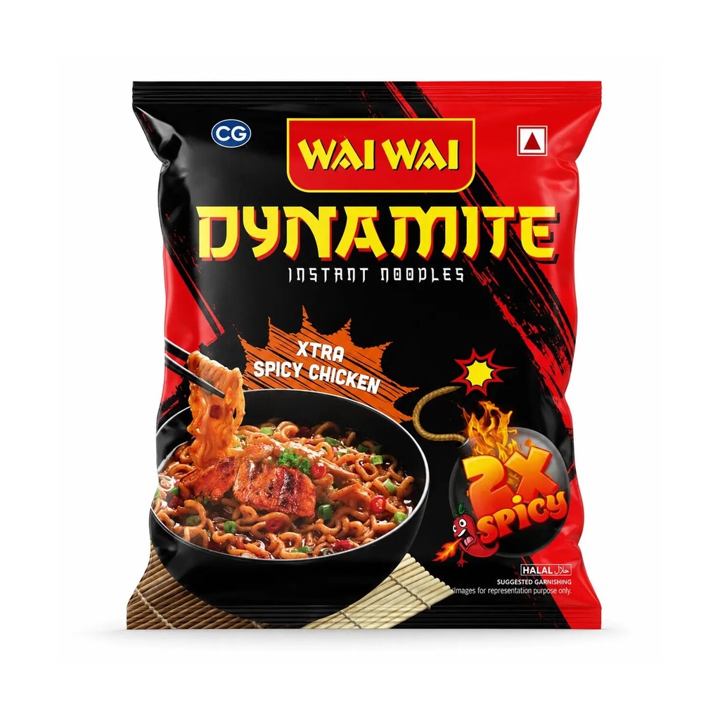 Wai Wai Dynamite Noodles - Xtra Spicy Chicken (12x10x100g)