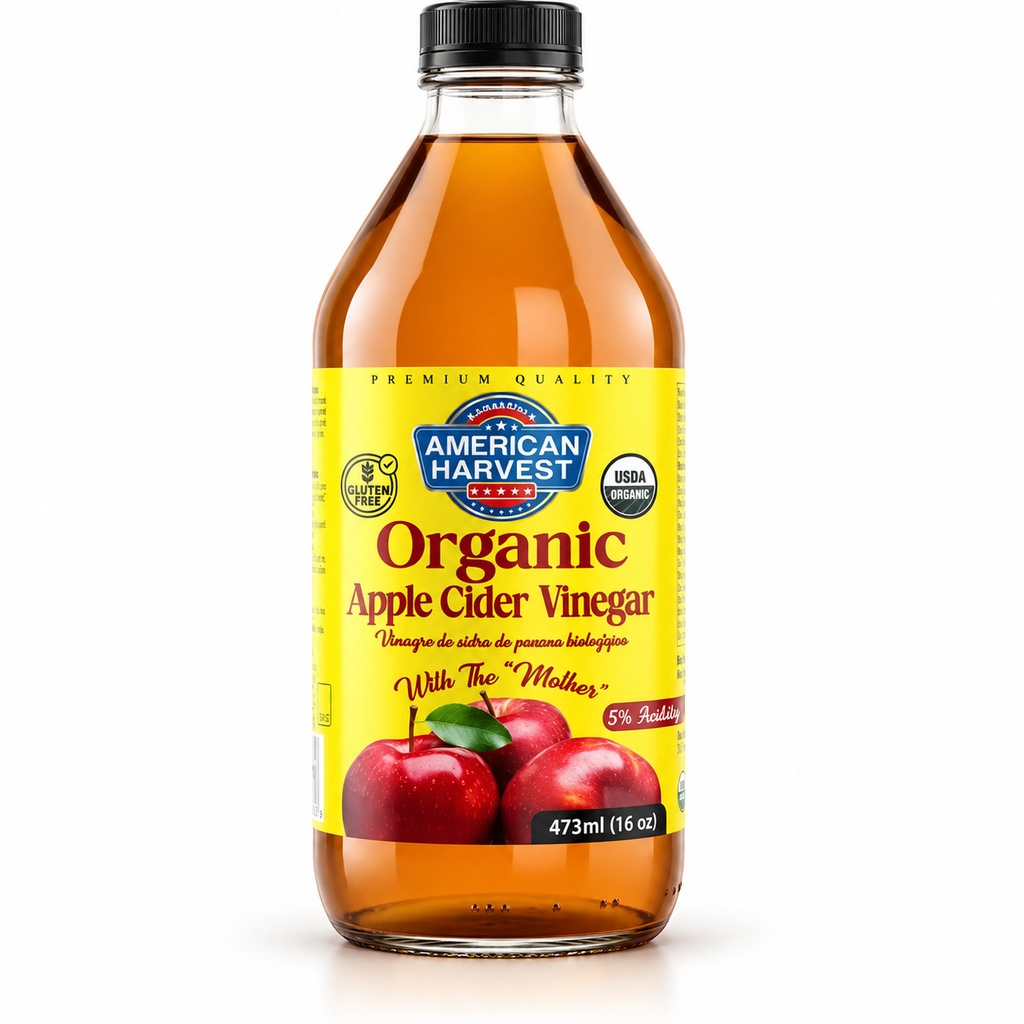 AH Organic Apple Cider Vinegar with Mother 16oz (12x473ml)
