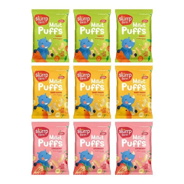 Slurrp Farm Teething Puffs Pack of 9 (9x135g)