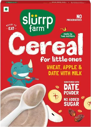 Slurrp Farm Cereal for Little ones: Wheat, Apple and Date with Milk (20x200g)