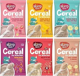 Slurrp Farm No Sugar, No Salt Multigrain Cereals Trial Pack Combo Pack of 6 (30x300g)