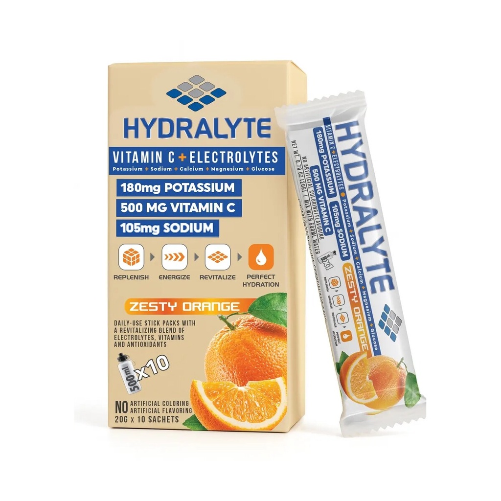 Hydralyte Electrolyte Orange Box Pack (20x10x20g)