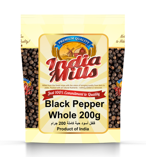[IM-008] INDIA MILLS BLACK PEPPER WHOLE (24X200GM)