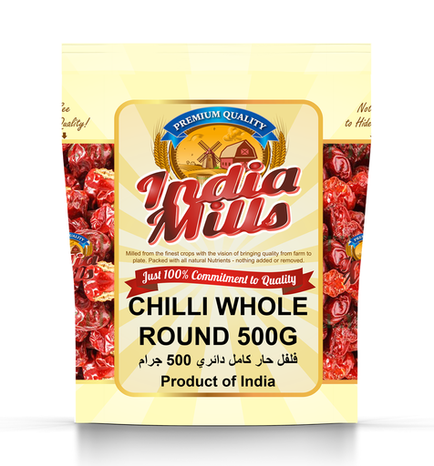 [IM-112] INDIA MILLS CHILLI WHOLE ROUND (12x500g)