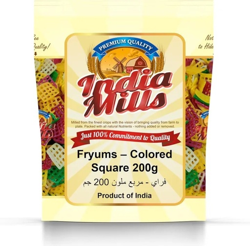[IM-098] INDIA MILLS Fryums – Square  (12x200g)
