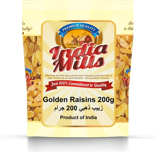 [IM-026] INDIA MILLS GOLDEN RAISINS (KISMISH) (20X200GM)