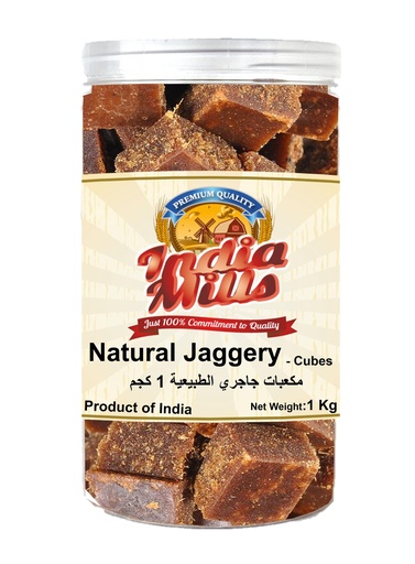 [IM-182] INDIA MILLS Natural Jaggery Cubes Jar 1kg