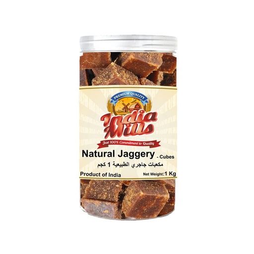 [IM-182] INDIA MILLS Natural Jaggery Cubes Jar 1kg