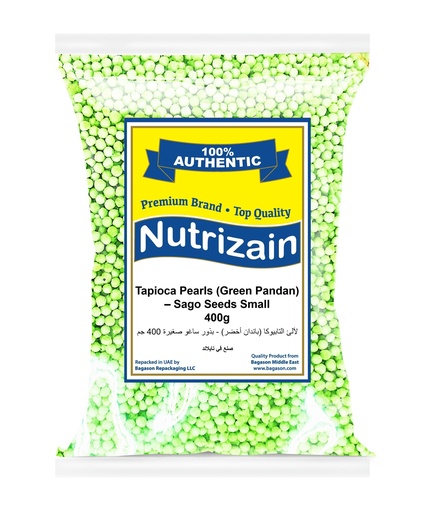 [NUT-33] Nutrizain Tapioca Pearl (Green PANDAN) Small(20x400gm)