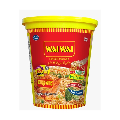 [WW-3] Wai Wai Cup Noodles Chicken Flavor(24x65Gm)