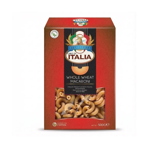 [CIB-006] Cibo Di Italia Pasta Macaroni - Whole Wheat (16x500g)