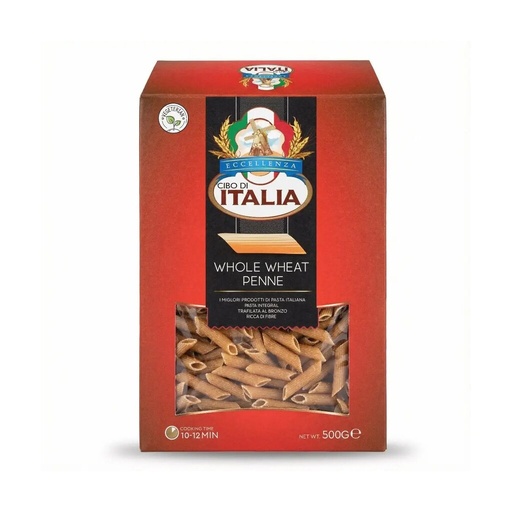 [CIB-008] Cibo Di Italia Pasta Penne Rigate - Whole Wheat (16x500g)